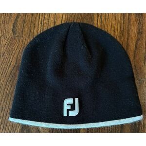 FootJoy Mens Black/White skull Cap One Size FJ‎ Golf beanie Hat
